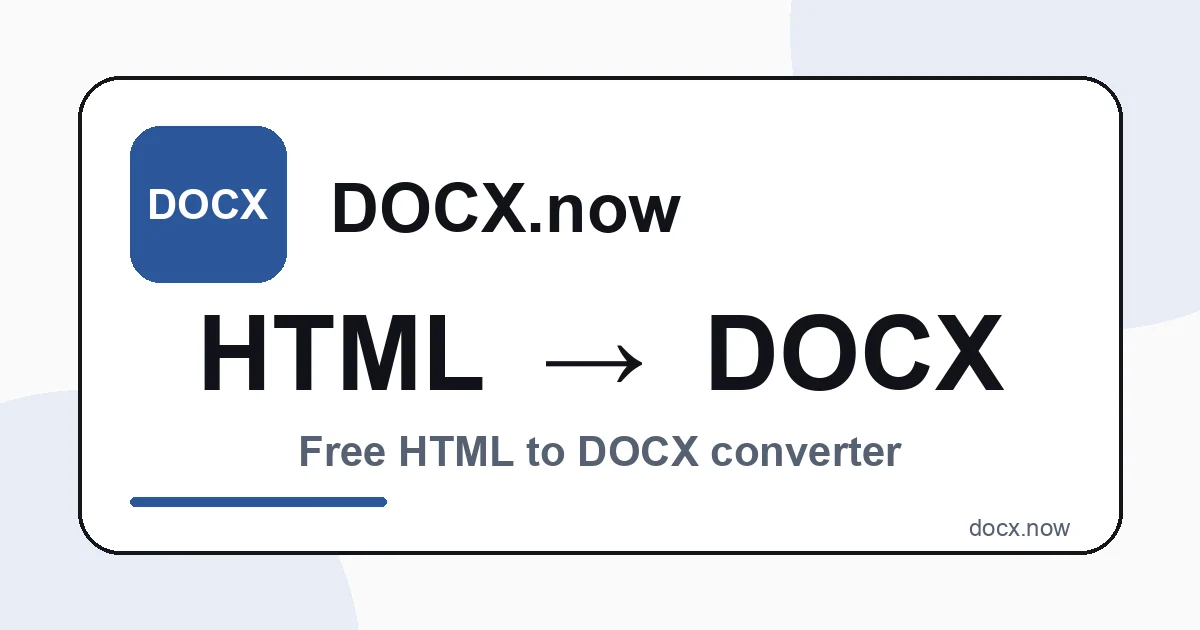 Convert HTML to DOCX Online Free